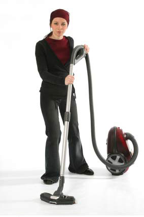 cleaner hoovering with the message call us today